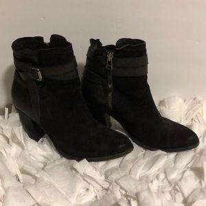 Trask Black Leather Ankle Boots